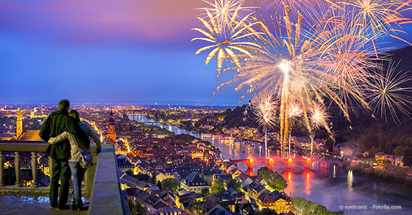 Die Schlossbeleuchtung Heidelberg ist ein wahnsinniges Spektakel mit Feuerwerk