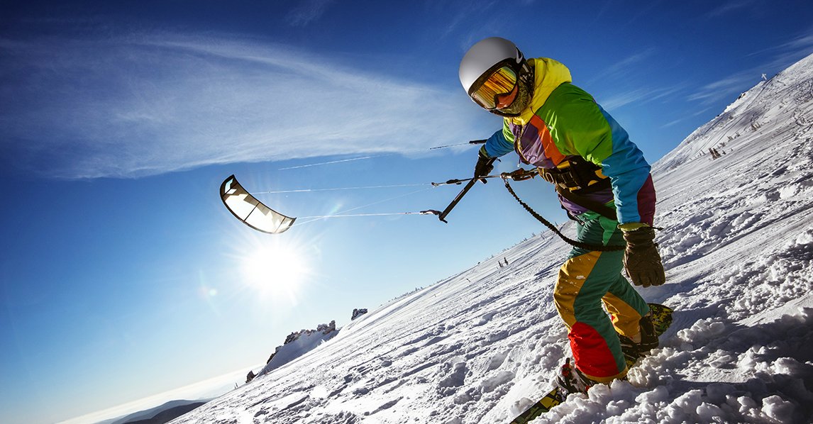 Ein Skigebiet Deutschlands: Trendsport Snowkiting in Feldberg