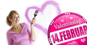 Jetzt die besten Valentinsangebote sichern Frau malt Herz