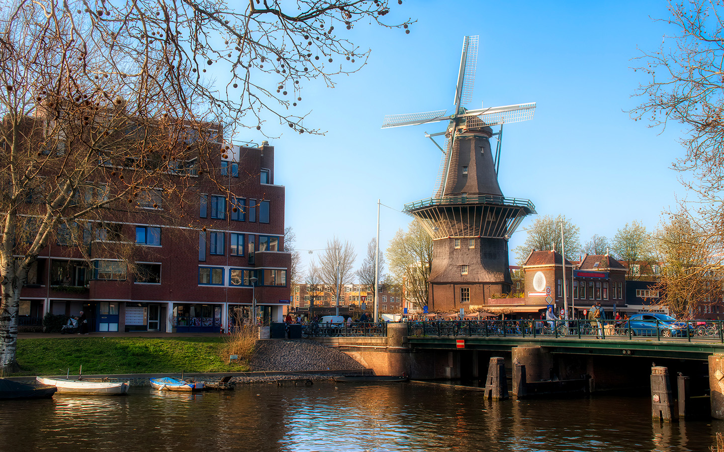 De Gooyer Windmühle in Amsterdam, Niederlande