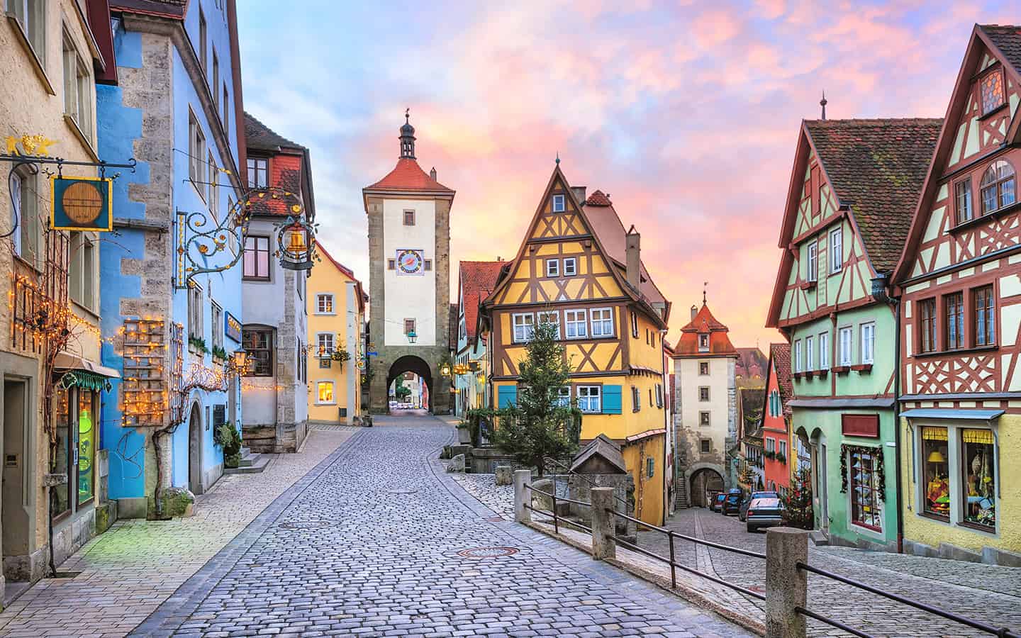 Rothenburg ob der Tauber, malerische mittelalterliche Stadt, berühmtes UNESCO-Weltkulturerbe