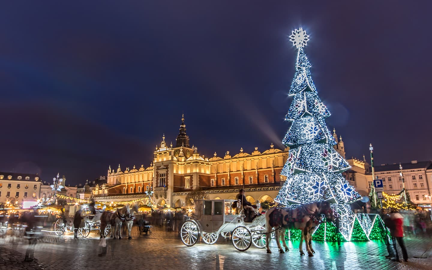 Krakau, Polen, Weihnachten auf dem Hauptmarkt