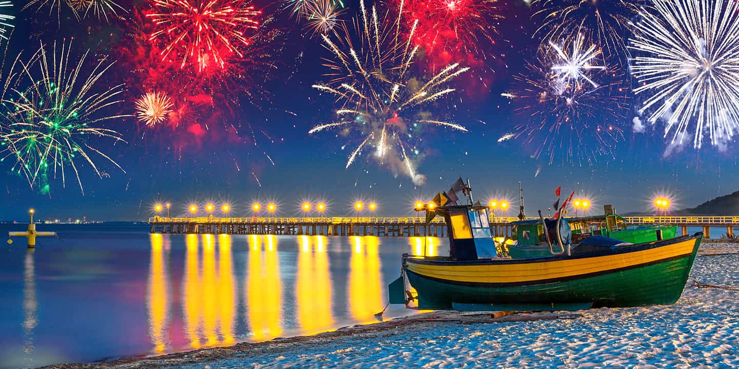Silvesterfeuerwerk an der Polnischen Ostsee