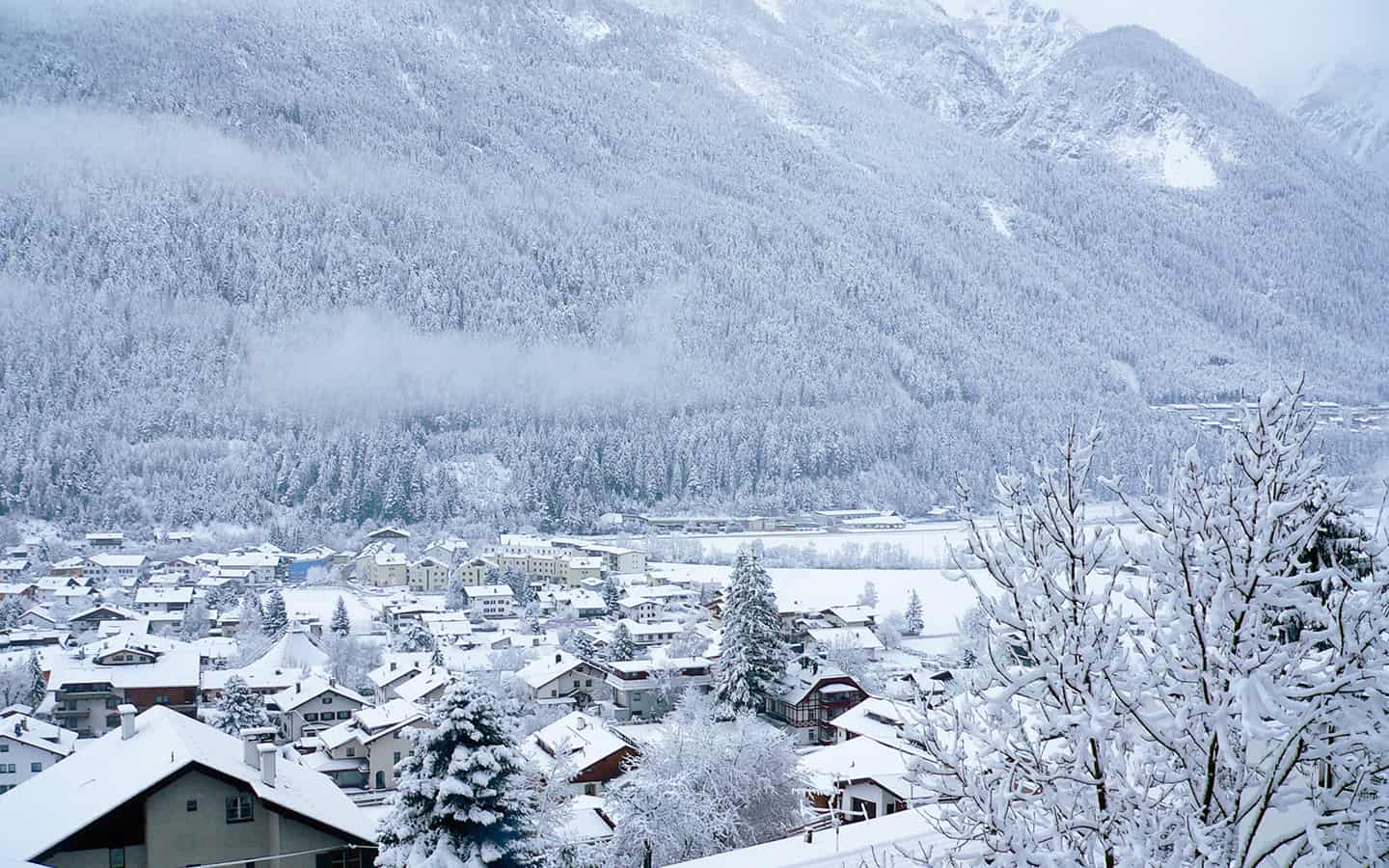 Winterlandschaft in Fulpmes, Innsbruck-Land, Tirol, Österreich