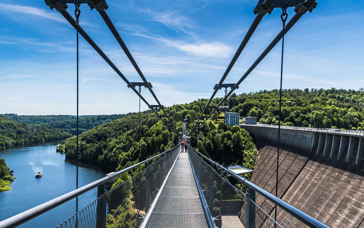 Titan RT Seilzugbrücke über der Rappbodetalsperre im Harz in Deutschland