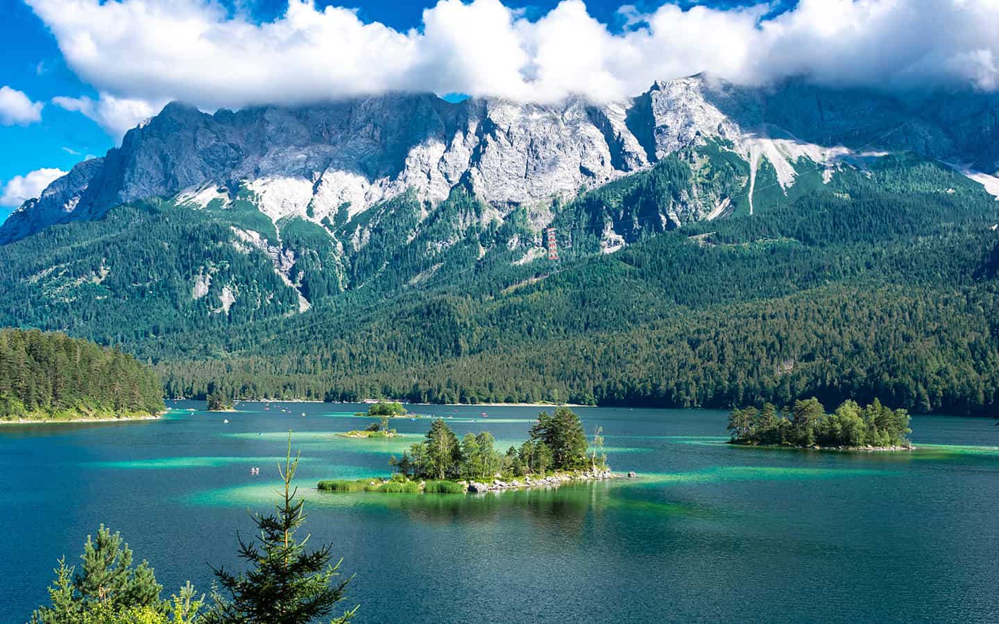 Zugspitze, Eibsee, Garmisch-Partenkirchen, Bayerische Alpen, Deutschland, Europa